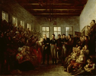 Prince of Orange Visits the Victims of the Inundation in the Aalmoezeniersweeshuis Orphanage in