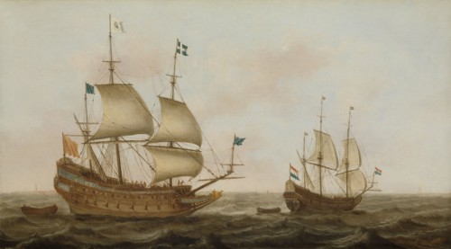 A Warship, built in 1626 by order of Louis XIII in a Dutch shipyard, Arriving at a Dutch Port under