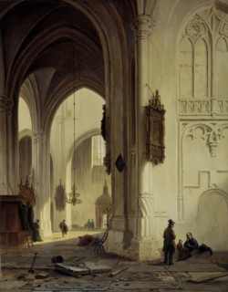 Church Interior, Bartholomeus Johannes van Hove, 1844