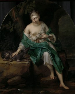 A Woman with a Dog, Herman van der Mijn, 1719