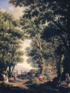 Arcadian Landscape, one of a series of ten murals in the garden room of the main floor of the