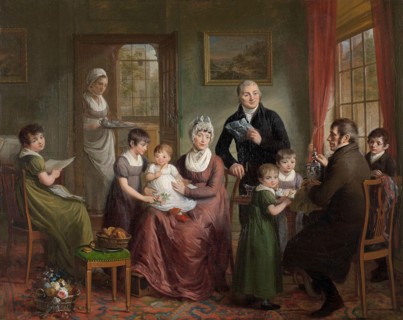 Portrait of the Family of Adriaan Bonebakker with Dirk L. Bennewitz, Adriaan de Lelie, 1809
