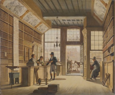 The Shop of the Bookdealer Pieter Meijer Warnars on the Vijgendam in Amsterdam, The Netherlands,