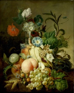 Still Life with Flowers and Fruit, Jan Evert Morel, I, 1800 - 1808