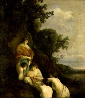 Pharaoh's Daughter Finds Moses in the Bulrushes, Paulus Bor, Cornelis Hendriksz. Vroom, c. 1635 - c
