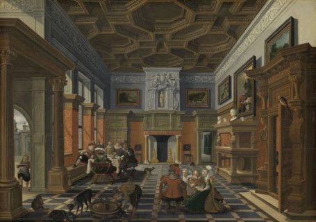 Interior with a Company, Bartholomeus van Bassen, Esaias van de Velde, 1622 - 1624