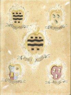 The coat of arms of Maria Magdalena Stavenisse, wife of Jacob de Witte, with the coat of arms of