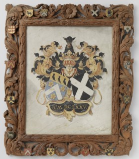 The alliance weapons of Jan Boudaen Courten en Anna Maria Hoeufft, great-grandparents of Jacob