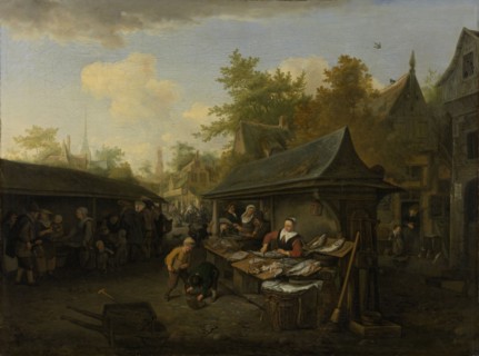 Fish Market, Cornelis Dusart, 1683
