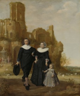 Portrait of a Family Group in a Landscape, Herman Meynderts Doncker, 1620 - 1656