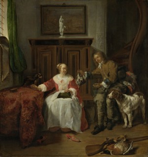 The Hunterâ€ôs Present, GabriÃ«l Metsu, c. 1658 - c. 1661