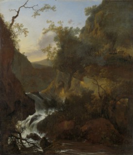A waterfall, Adam Pijnacker, 1649 - 1673