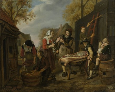 Butchering a Pig, Jan Victors, 1648