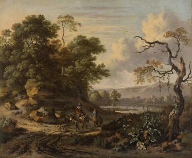 Landscape with a Man Riding a Donkey, Jan Wijnants, 1655 - 1684