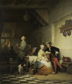 Tavern Interior with Figures in 17th-century Costume, Ferdinand De Braekeleer, I, 1848