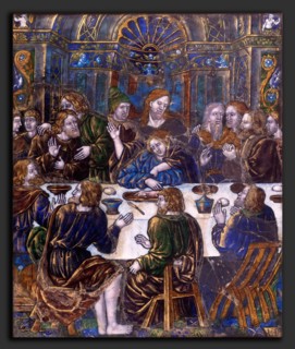 Jean Penicaud I, Plaque with the Last Supper, French, c. 1480 - after 1541, c. 1530, enamel painted