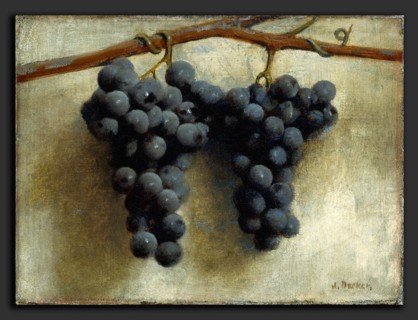 Joseph Decker, Grapes, American, 1853 - 1924, c. 1890-1895, oil on canvas