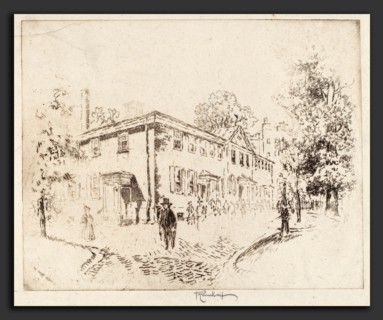 Joseph Pennell, Fourth Street, Meeting House, Philadelphia, American, 1857 - 1926, 1920, etching
