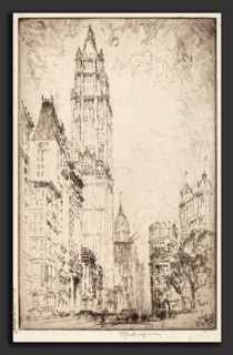 Joseph Pennell, The Woolworth Building, American, 1857 - 1926, 1915, etching