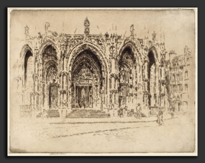 Joseph Pennell, Porch of San Maclou, Rouen, American, 1857 - 1926, 1907, etching