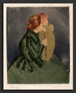 Mary Cassatt, Peasant Mother and Child, American, 1844 - 1926, c. 1894, drypoint and aquatint in
