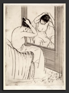 Mary Cassatt, The Coiffure, American, 1844 - 1926, c. 1891, drypoint
