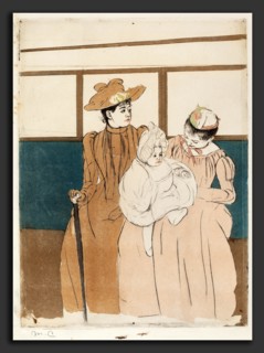 Mary Cassatt, In the Omnibus, American, 1844 - 1926, c. 1891, soft-ground etching, drypoint, and