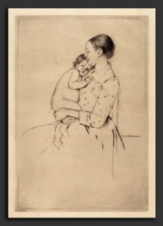 Mary Cassatt, Quietude, American, 1844 - 1926, c. 1891, drypoint