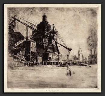 Elisha Kent Kane Wetherill, Otto Coke and Coal Hoist, American, 1874 - 1929, 1914, etching