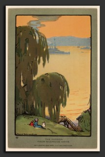 Rachael Robinson Elmer, The Hudson from Riverside Drive, American, 1878 - 1919, 1914, halftone