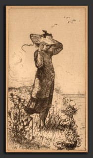 Walter Satterlee, A Fresh Breeze from the Sea, American, 1844 - 1908, etching