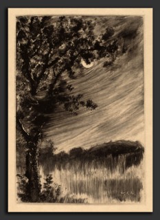 William Fowler Hopson, Moonlit Landscape with Tree at the Left, American, 1849 - 1937, c. 1903,