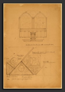 John Russell Pope, Study of an Altarpiece and Ceiling Panels, American, 1874 - 1937, d. 1896,