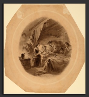 Felix Octavius Carr Darley, The Squatter's Death, American, 1822 - 1888, 1859-1861, pen and brown