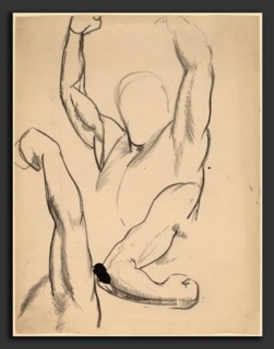 George Bellows, Arms of a Boxer, American, 1882 - 1925, 1916, black chalk on wove paper
