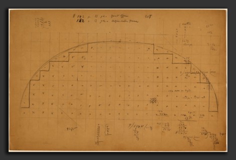 Charles Sprague Pearce, Diagram of a Lunette, American, 1851 - 1914, 1890-1897, graphite on tan