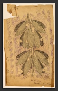 Charles Sprague Pearce, Tracing of a Border Design, American, 1851 - 1914, 1890-1897, graphite with
