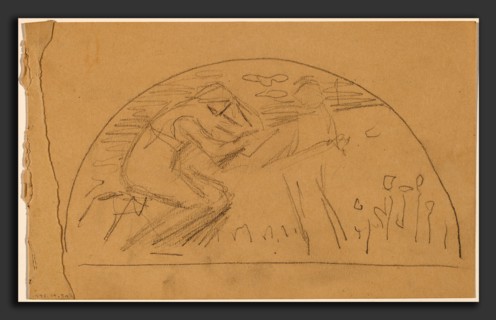 Charles Sprague Pearce, Study for a Lunette [recto], American, 1851 - 1914, 1890-1897, graphite on
