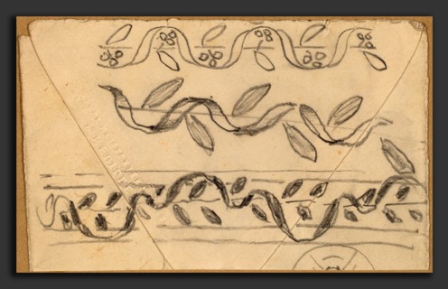 Charles Sprague Pearce, Studies for Border Designs, American, 1851 - 1914, 1890-1897, graphite on