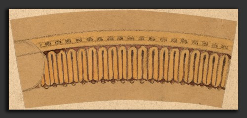 Charles Sprague Pearce, Study for a Border Design, American, 1851 - 1914, 1890-1897, gouache,