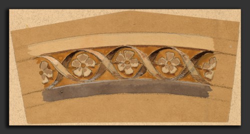 Charles Sprague Pearce, Study for a Border Design, American, 1851 - 1914, 1890-1897, gouache and