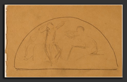 Charles Sprague Pearce, Study for a Lunette, American, 1851 - 1914, 1890-1897, graphite on tan wove