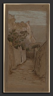 Elihu Vedder, Capri, American, 1836 - 1923, 1913, pastel on gray paper