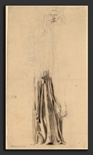 John La Farge, Study for Moses - Trinity Church, Boston, American, 1835 - 1910, 1876, charcoal on