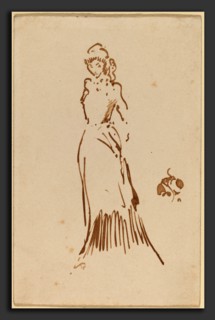James McNeill Whistler, Standing Female Figure, American, 1834 - 1903, c. 1883, pen and brown ink
