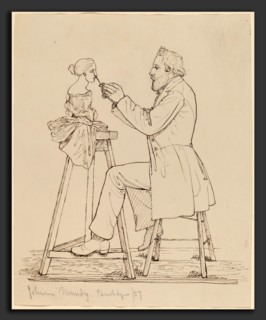 John Quincy Adams Ward, Johnson Mundy, Sculptor, American, 1830 - 1910, 1857, pen and brown ink