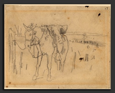 Winslow Homer, Tethered, American, 1836 - 1910, 1862-1865, graphite on wove paper
