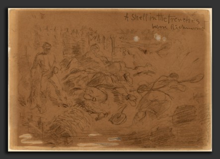 Winslow Homer, A Shell in the Trenches before Richmond [recto], American, 1836 - 1910, c. 1862,