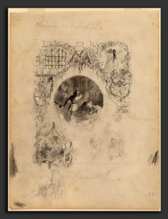 Alfred E. Hubbard, Title Page for Kensworth, American, active 19th century, graphite with gray wash