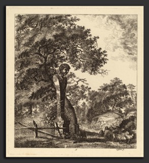 Salomon Gessner, Wooded Landscape with a Herd of Goats and a Herm, Swiss, 1730 - 1788, 1764,